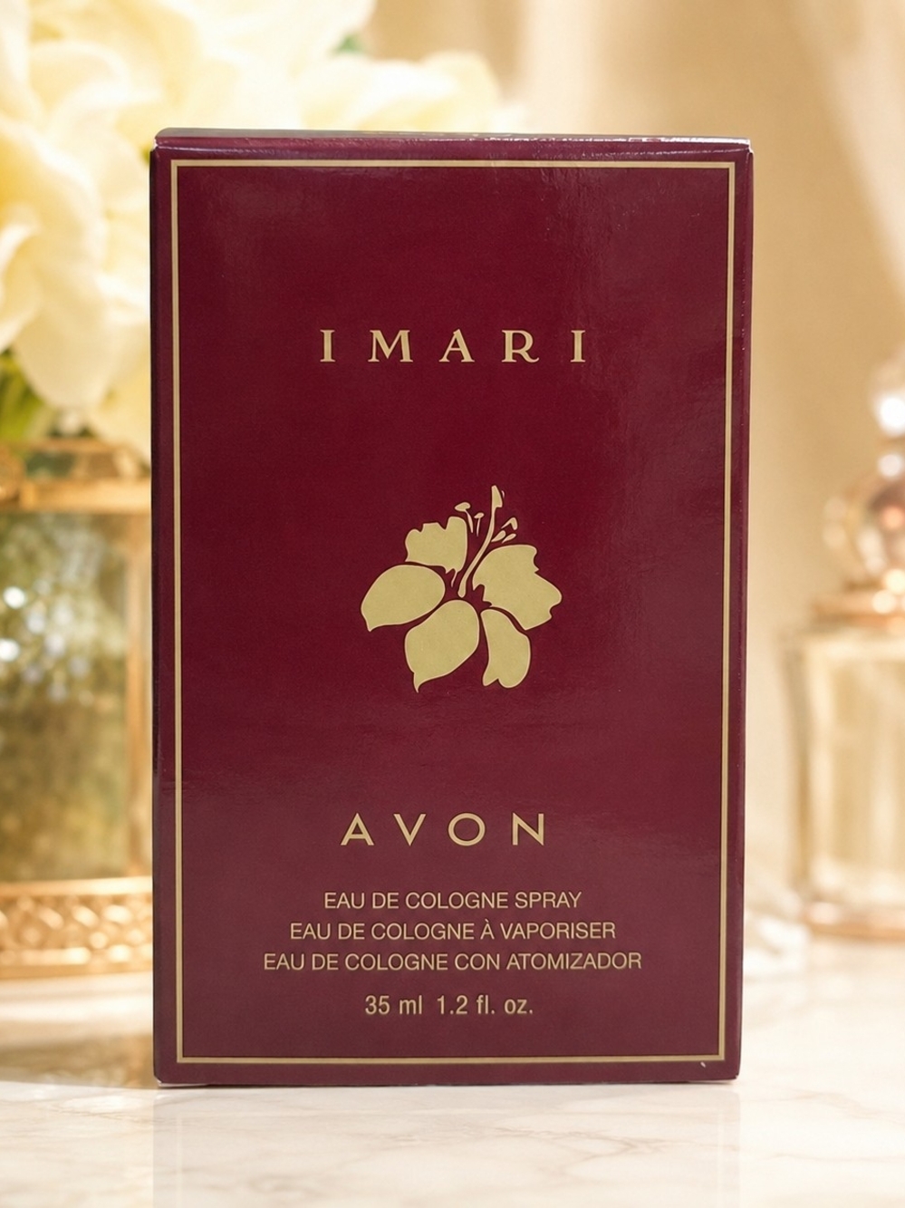 Avon Imari Eau de Cologne Spray - Burgundy & Gold Box